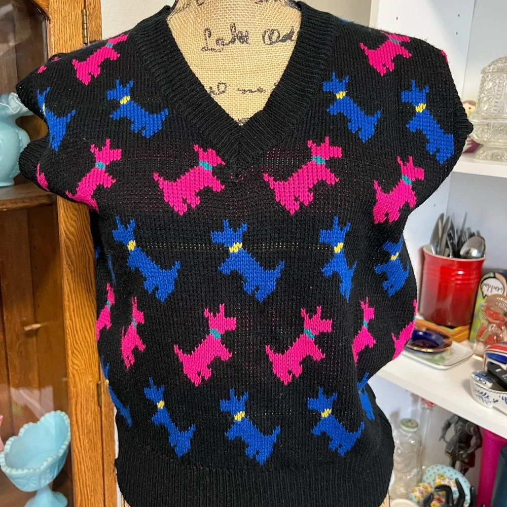 Colorful Dog Pattern Sweater - Picture 1 of 5